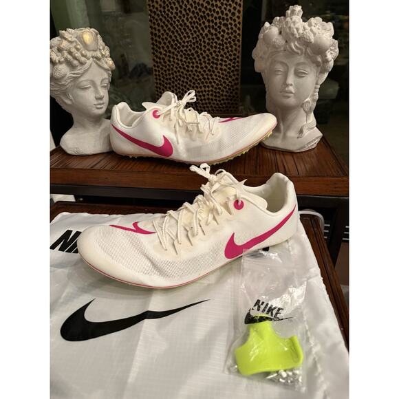 Nike Mens Ja Fly 4 Track & Field Sprinting Spikes White/Pink Size 14 DR2741-100 - Picture 2 of 6
